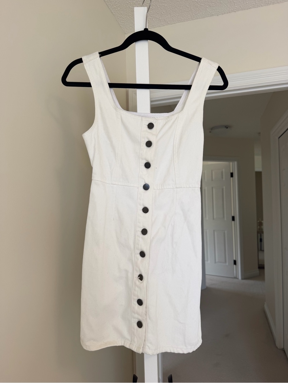 Urban Outfitters White Denim Button-Front Mini Dress